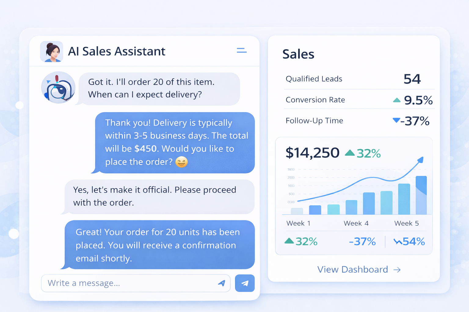AI agent chat preview